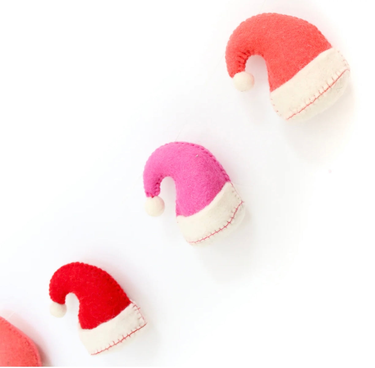 Santa Hat Felt Garland