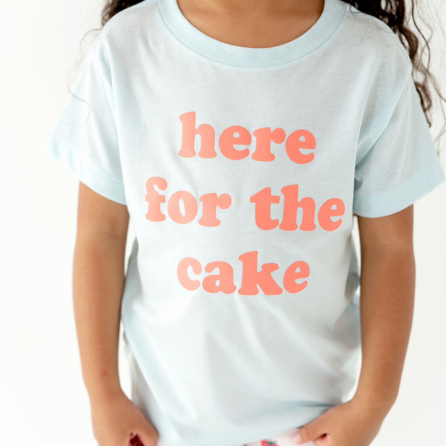 Here for the Cake Birthday Party Shirt, Ice Cream Party / Coral / Natural