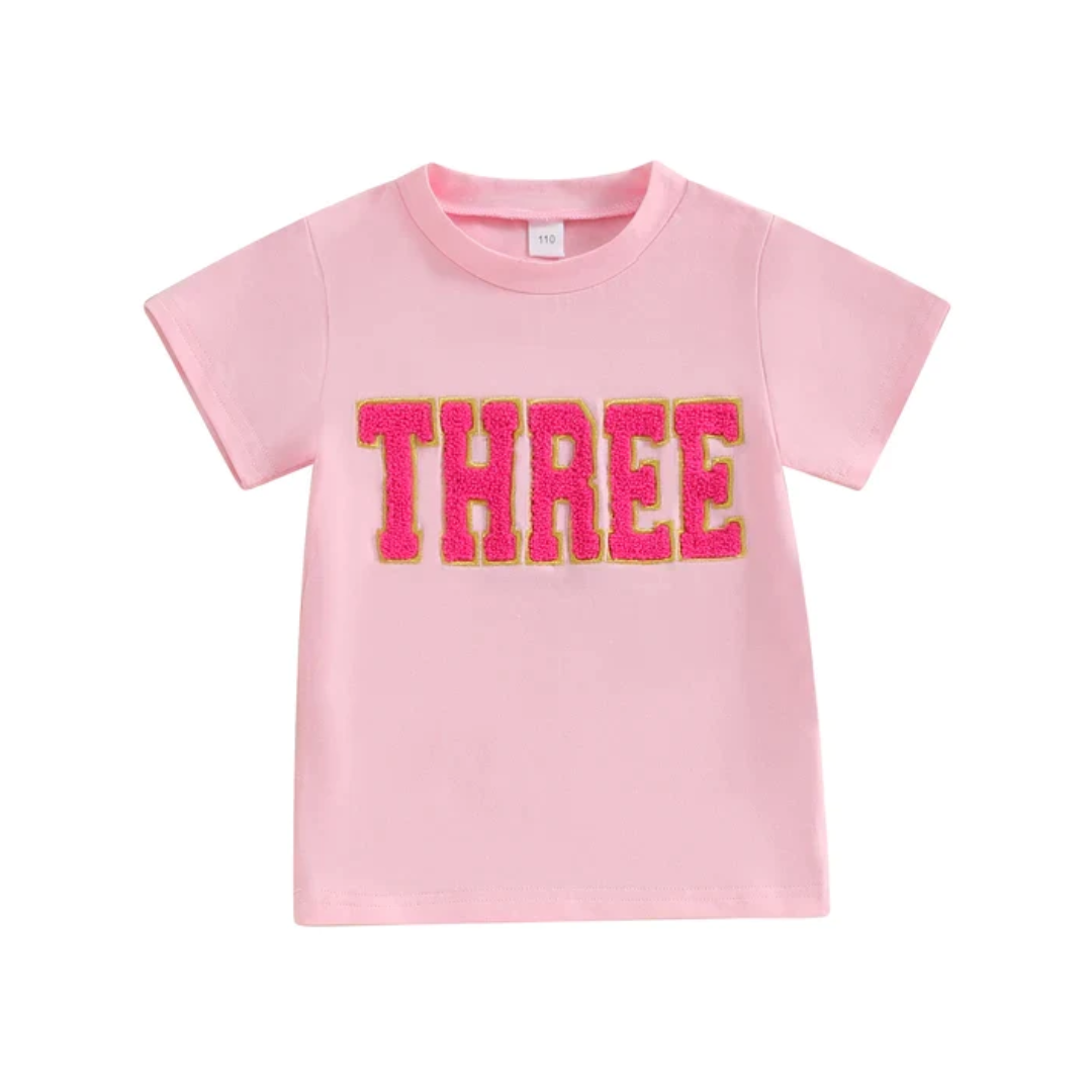 NUMBERS Birthday Embroidered Tee