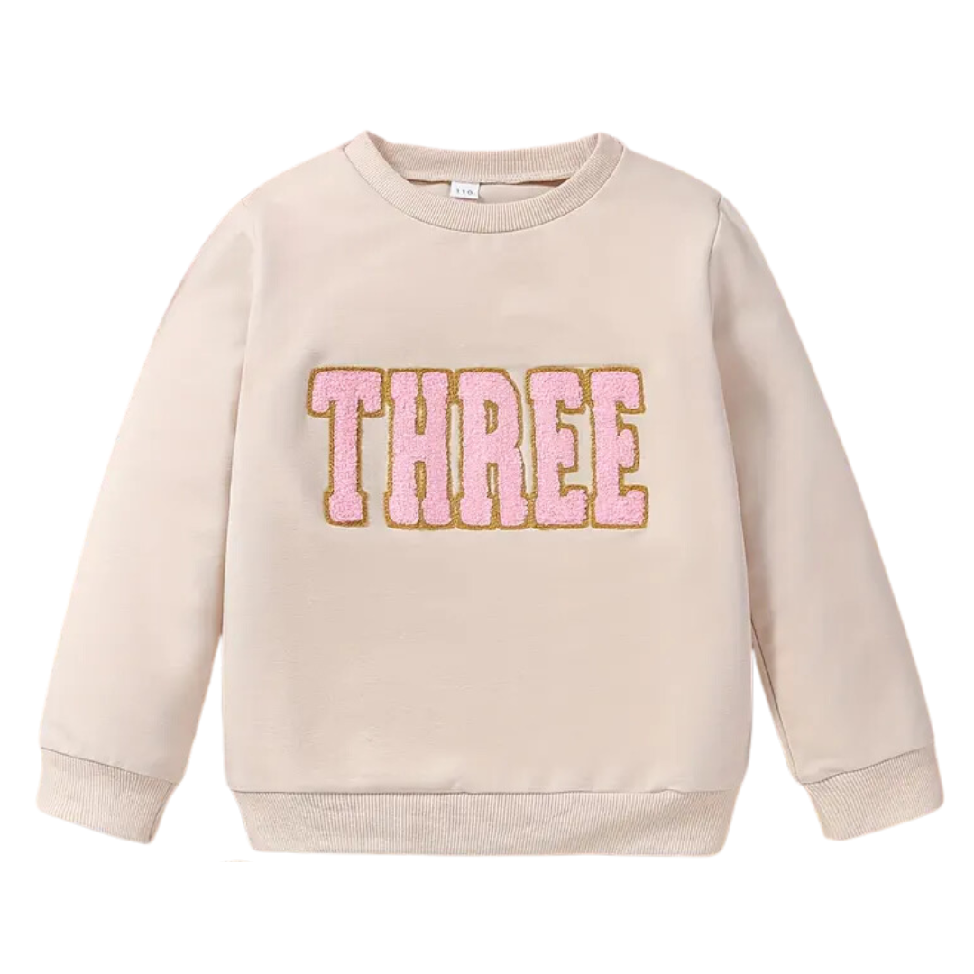 NUMBERS Birthday Embroidered Crewneck Sweatshirt