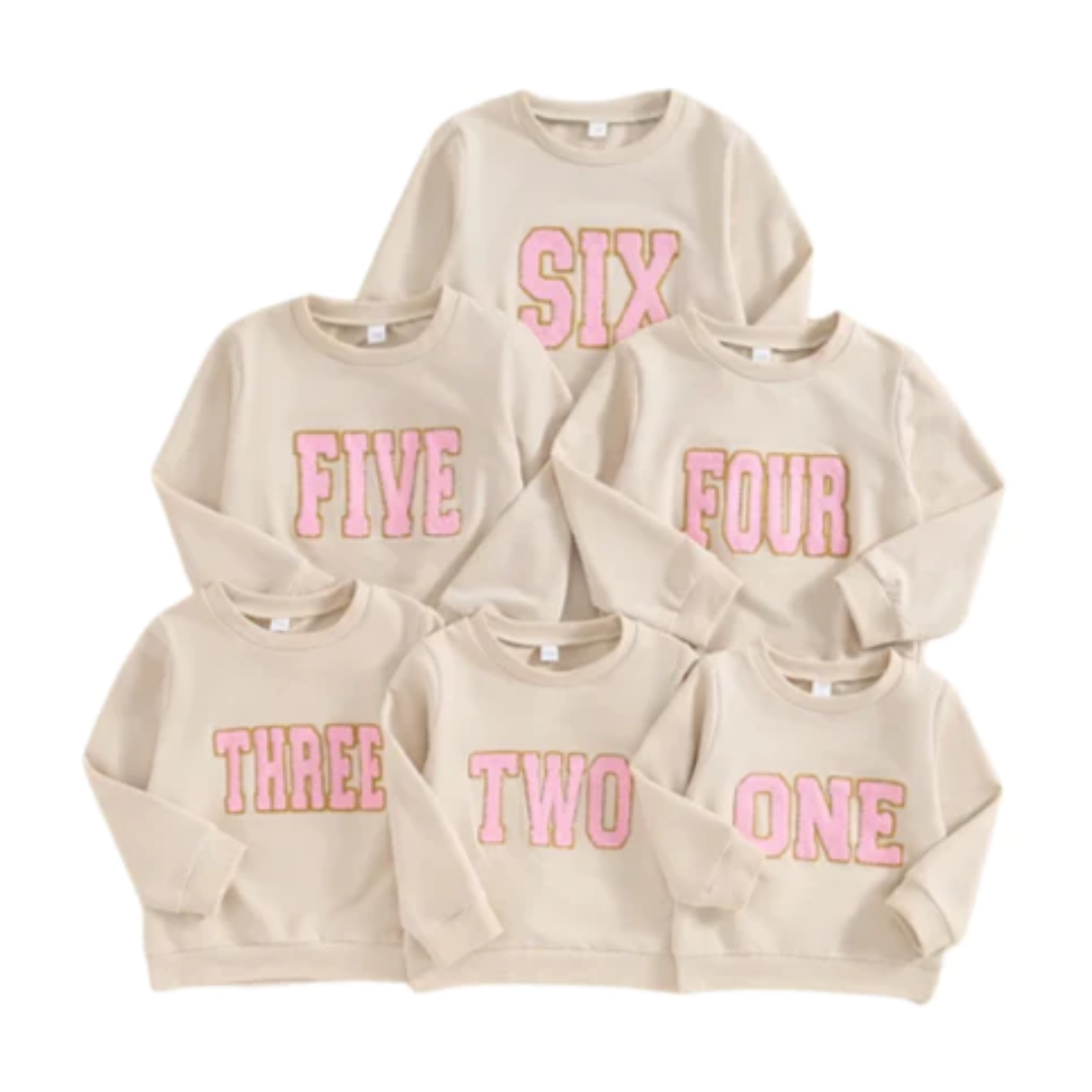 NUMBERS Birthday Embroidered Crewneck Sweatshirt