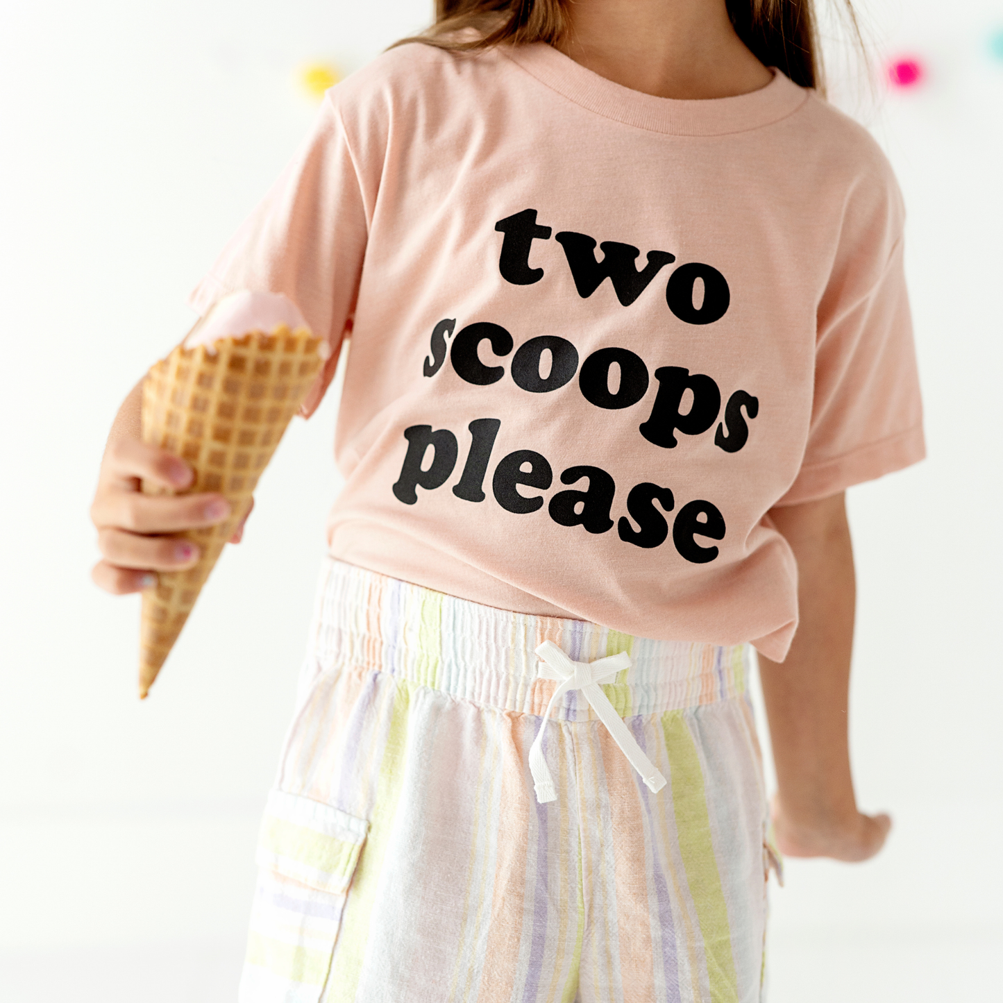 Two Scoops Please Ice Cream Toddler / Peach / Black