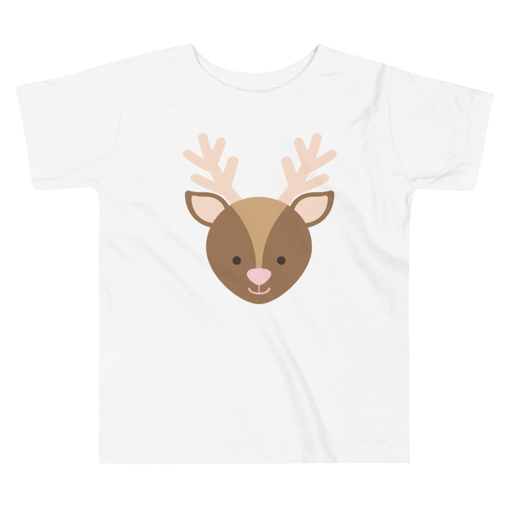 Pink Reindeer Toddler Short Sleeve Tee