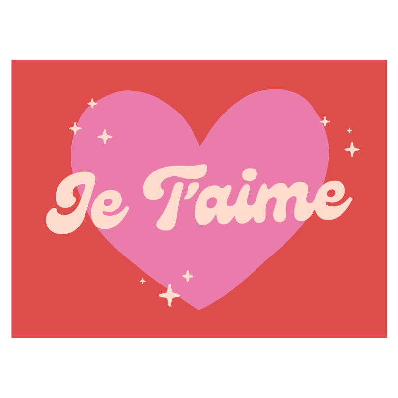 Je T'Aime Banner (Red): Original 36x26"
