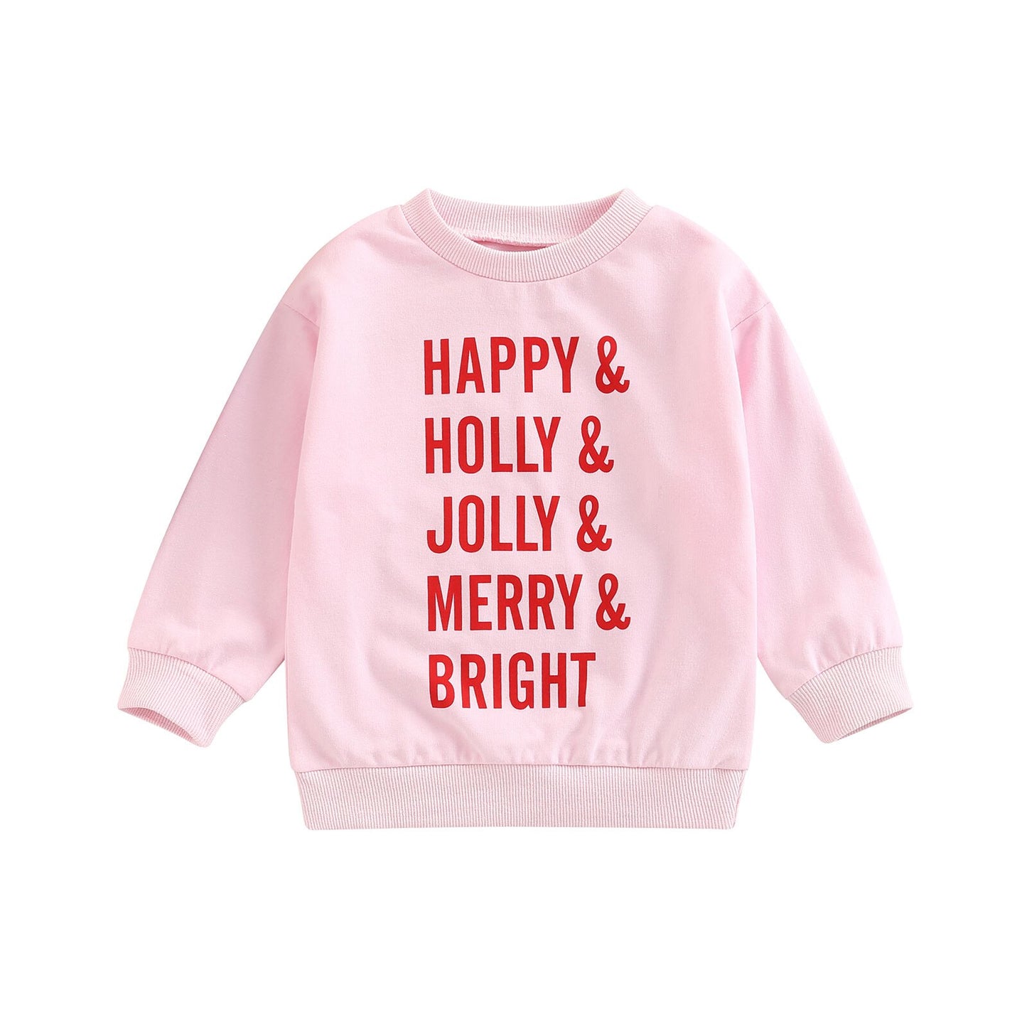 “Happy & Jolly” Toddler Baby Girl Sweatshirt