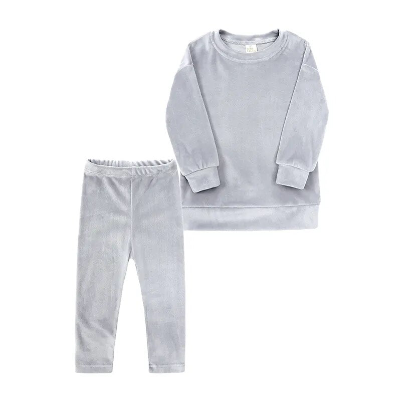 Velvet Pullover + Leggings  Tracksuit Set Toddler Girl