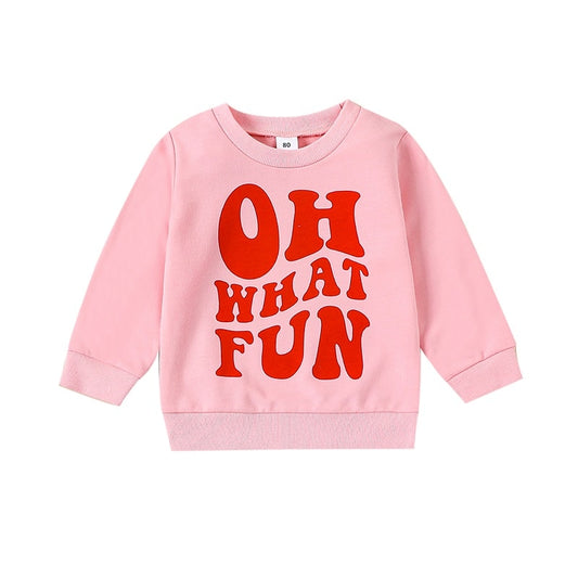 "Oh What Fun" Christmas Baby Girls Boys Sweatshirts