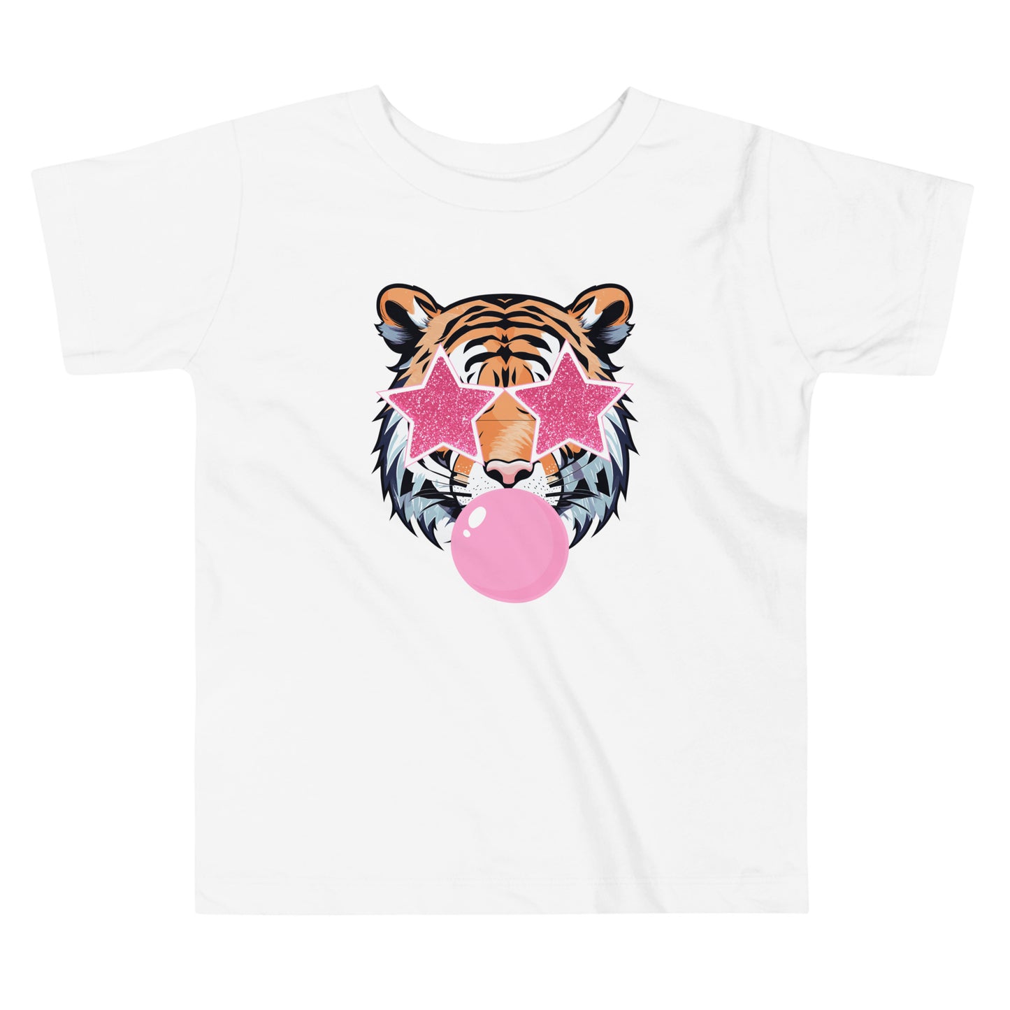 Pink Bubble Gum Tiger Toddler Short Sleeve Tee