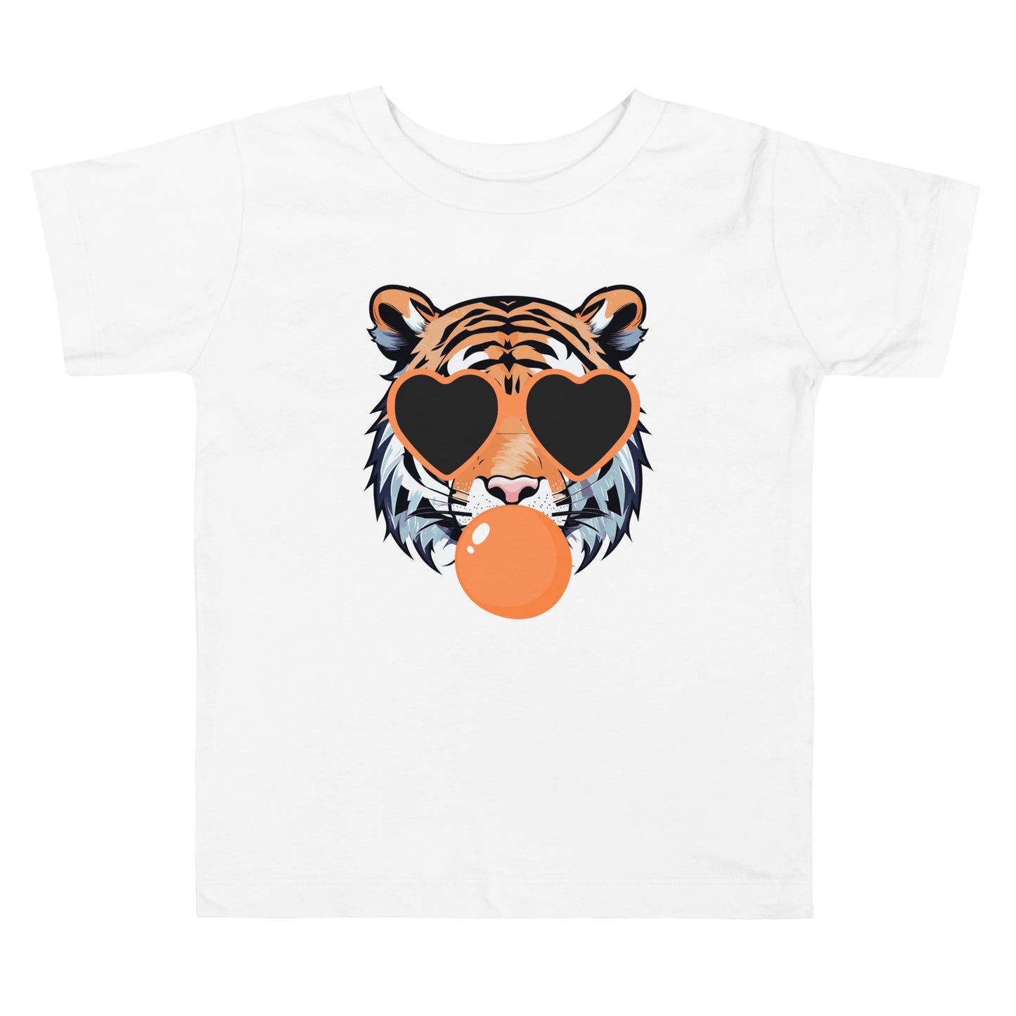 Orange Bubble Gum Tiger Toddler Short Sleeve Tee