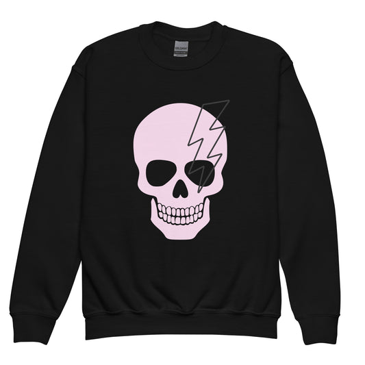 Pink Skelly Youth Crewneck Sweatshirt