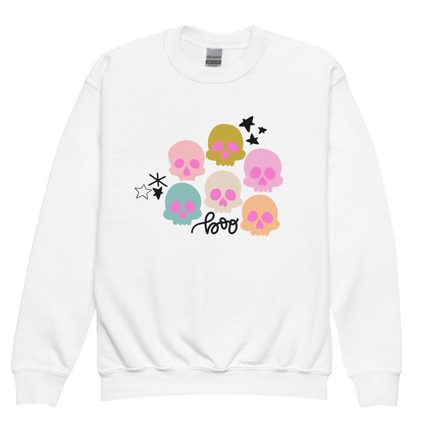 Boho Skull Youth Crewneck Sweatshirt