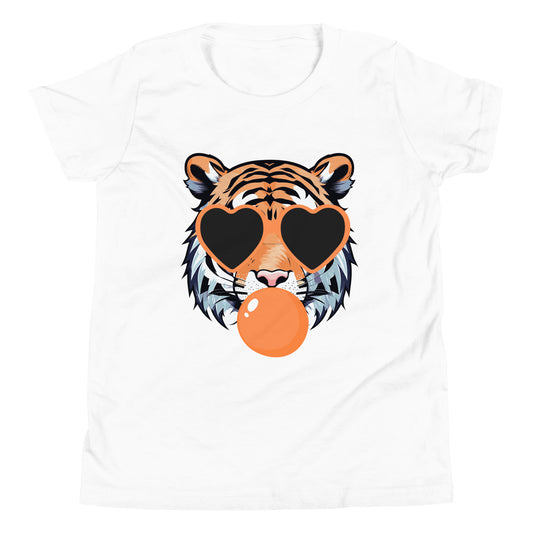 Orange Bubble Gum Tiger Youth Short Sleeve T-Shirt