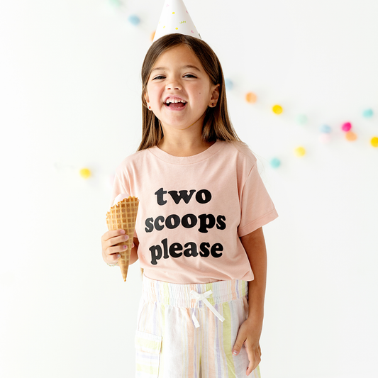 Two Scoops Please Ice Cream Toddler / Peach / Black