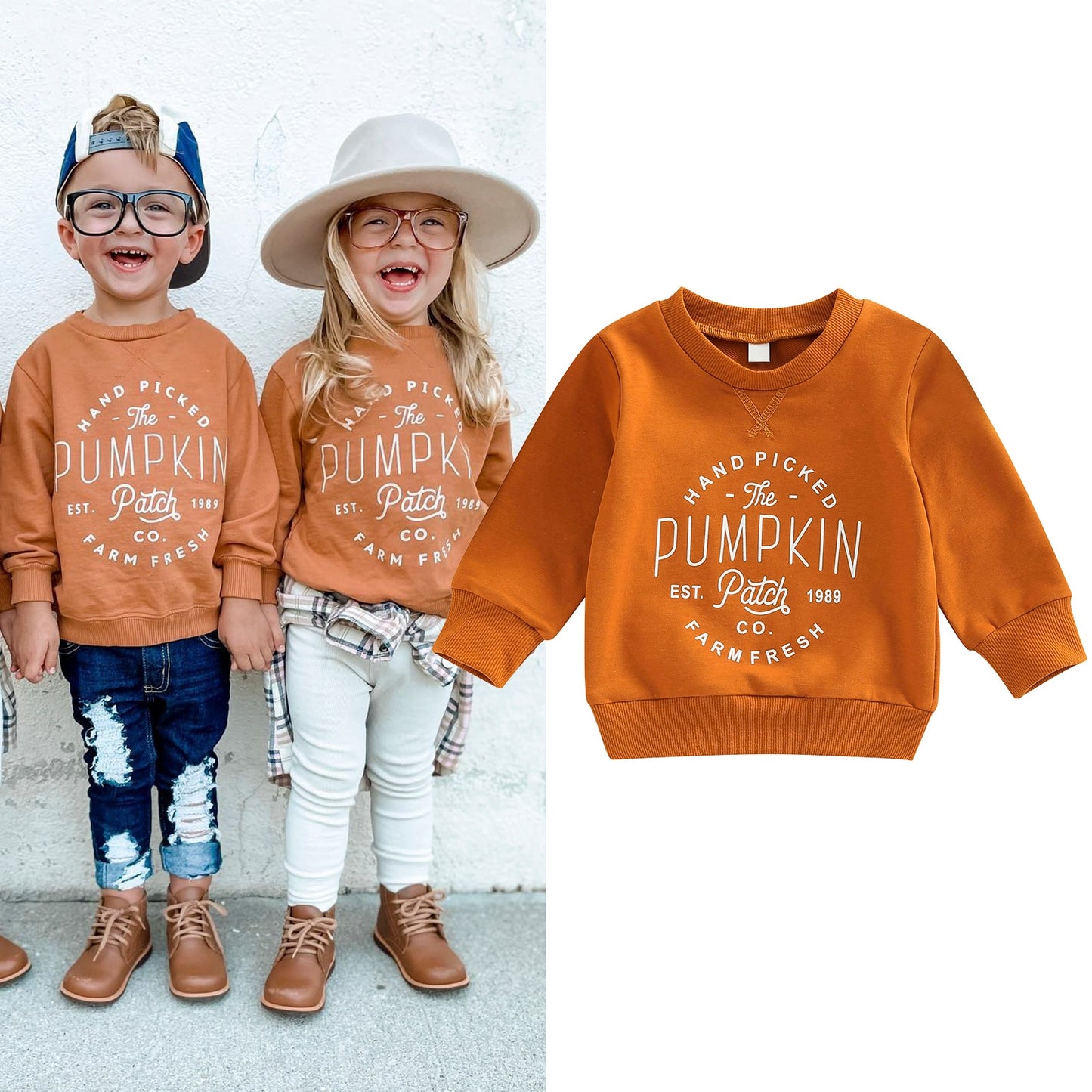 "Hand Picked Pumpkin" Toddler Baby Girl Boy Sweatshirt